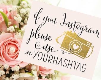 if you Instagram Wedding Sign | Personalized Wedding Hashtag PRINTABLE | Instant Download