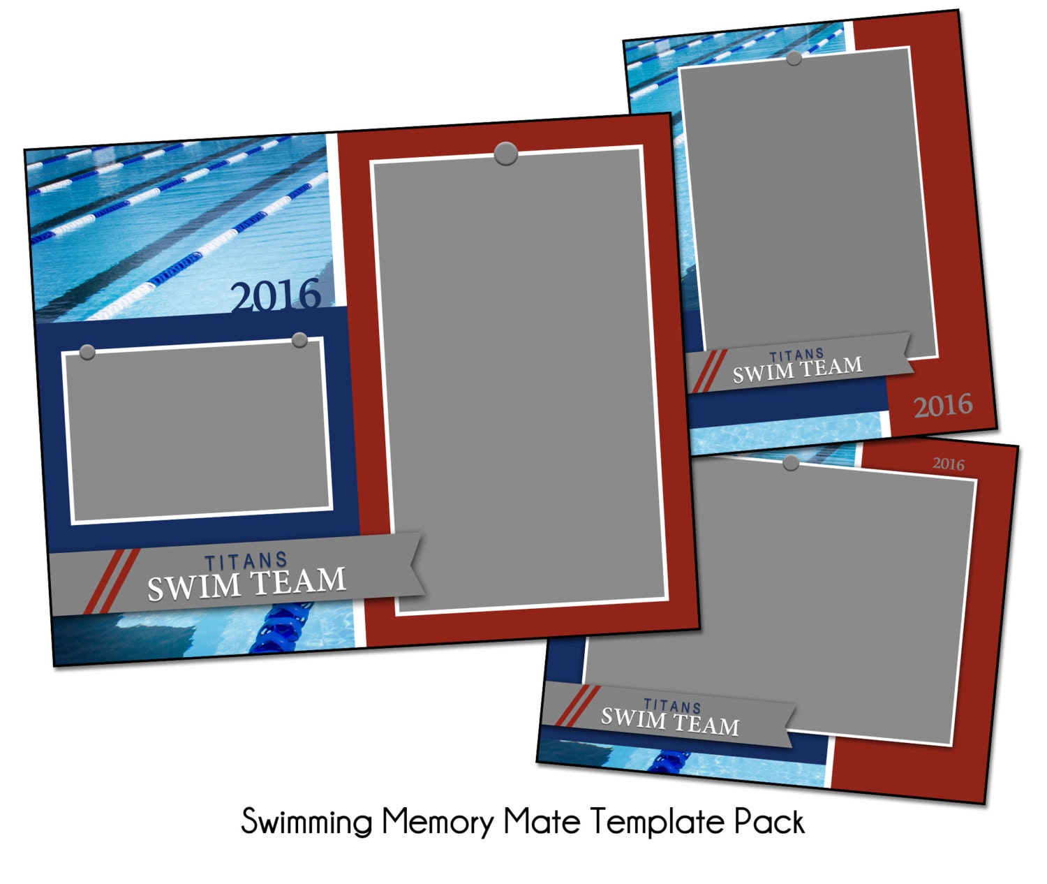 Swimming Pack C Memory Mate Sports Photo Templates Digital How To Make A Memory Mate Template In Photoshop