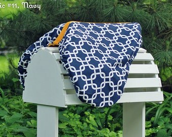 Custom Fleece Lined Squares Reversible Saddle Cover Many Colors - MADE TO ORDER