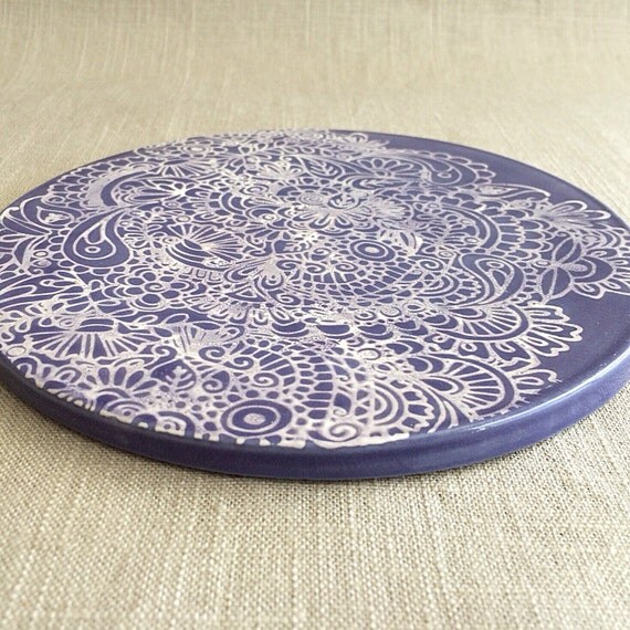 Handmade ceramic trivet/hot plate