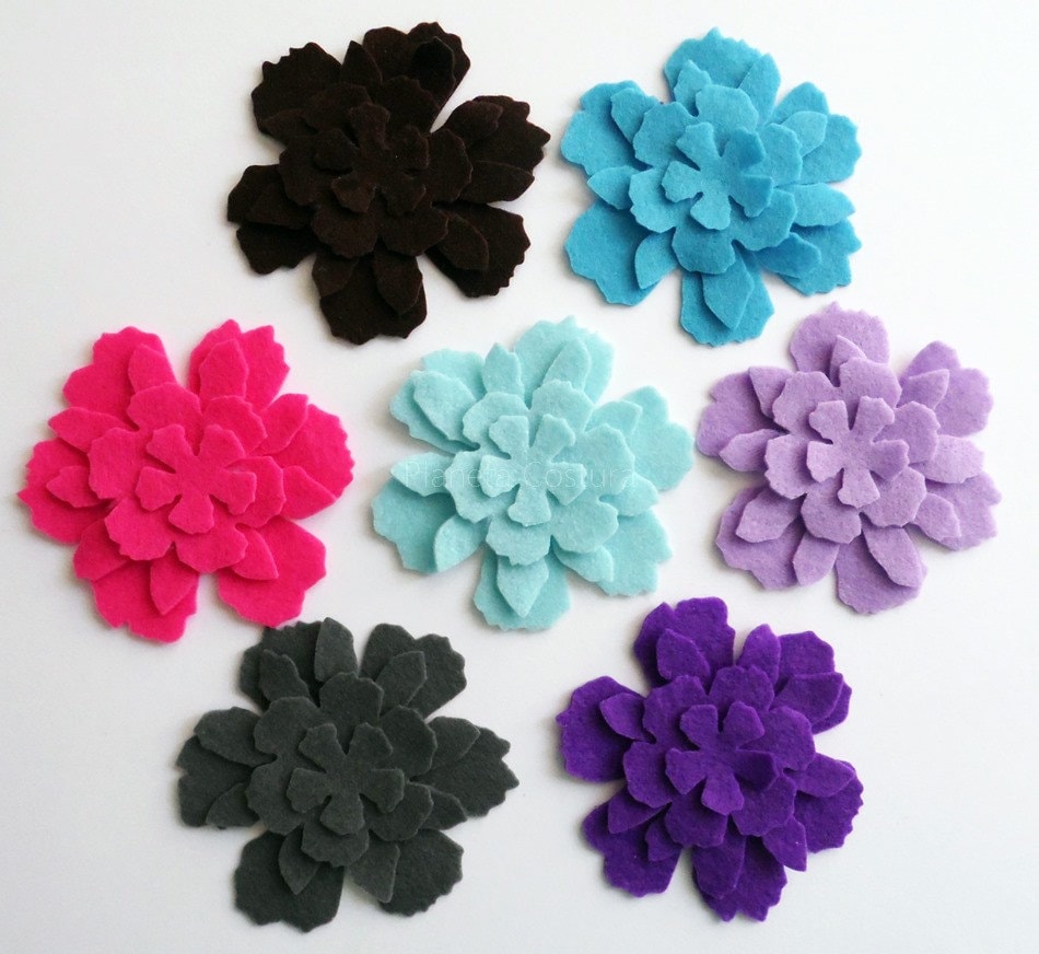 Felt flower Shapes I 28 pieces Felt Shapes Die Cut Shapes