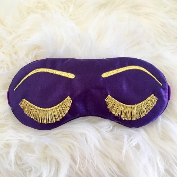 Holly Golightly sleep mask Satin sleep mask Eyelashes