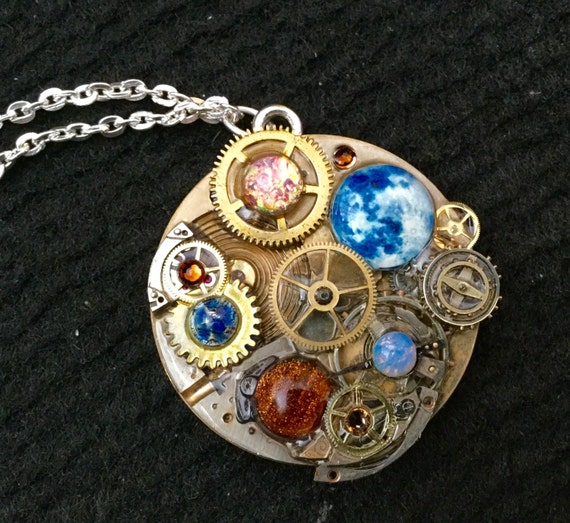 Steampunk Clockwork Orrery Style Pendant by thecurioddityshop steampunk buy now online