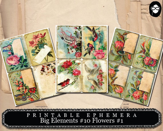 Big Elements #10 Flowers #1  (3) Page Instant Download