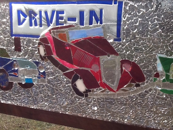 Stained Glass Collector Car Window Art Suncatcher Hot Rod