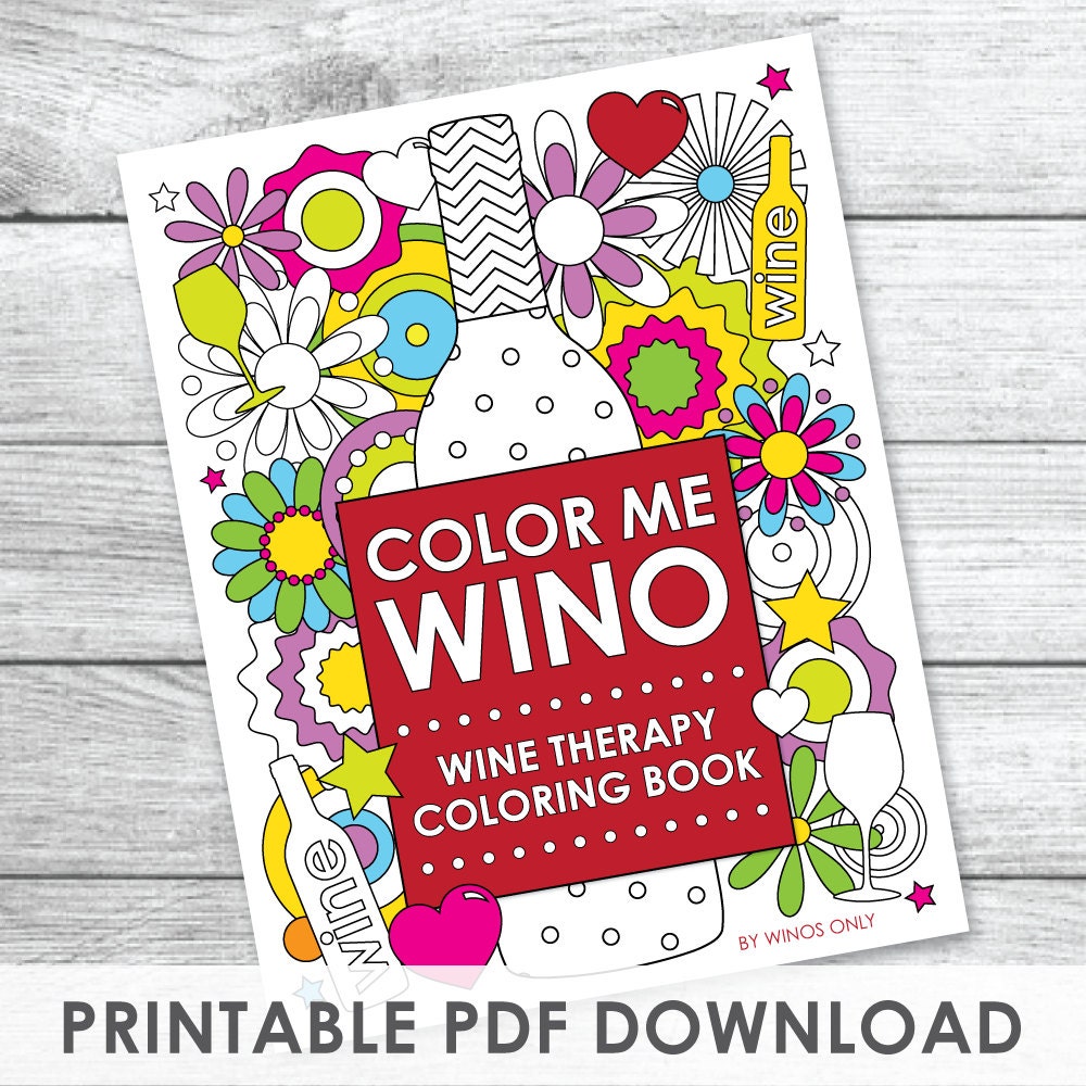 Color Me Wino Wine Therapy Coloring Book PDF DOWNLOAD File