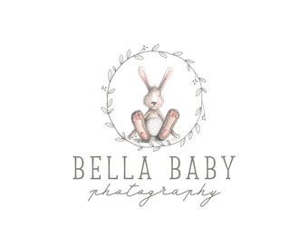 Premade Logo Design, Animal logo, Children Clothing Logo, Cute Bunny Baby Boutique Logo, Photography logo, Blog Header 341