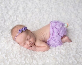 BLOOMER SET, More Colors, Baby Bloomers and Headband, Newborn bloomers, Lace Bloomers, photography prop, newborn photo prop, Lace Bloomers