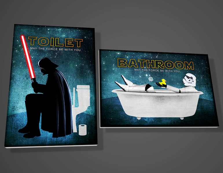 Darth Vader Toilet signStormtrooper bathroom signstar by TotalLost