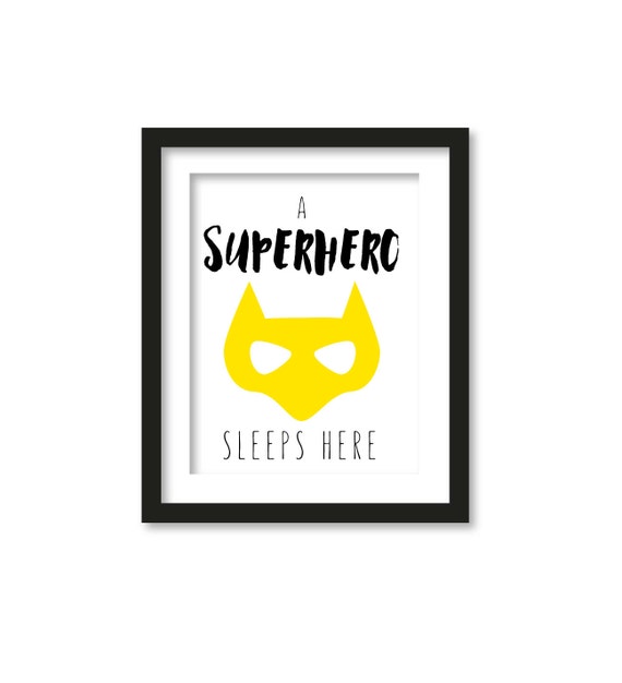 a superhero sleeps here BATMAN Super hero print by babiesartroom