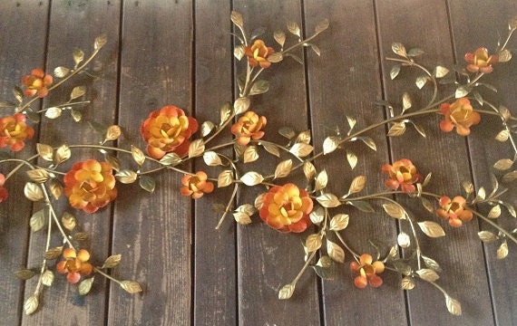 Vintage Metal Wall Decor retro roses metal art wall hanging