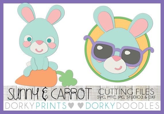Download Easter Cuttable Files Bunny Sunglasses and Bunny Carrot For