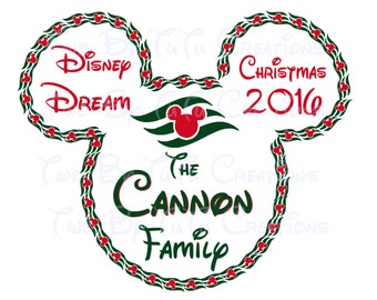 Disney Cruise Custom DIY Printable Iron On Transfer or Door Magnet Disney Family Vacation Christmas Disney