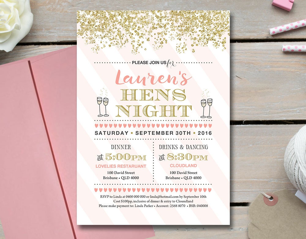 Hens Night Invitation Hens Party Invitation Printable