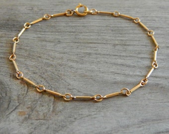 Tiny gold bracelet, Dainty bracelet, Thin chain bracelet, Gold filled bracelet, Layering bracelet