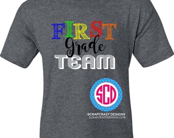 Teacher Team, First Grade Team, Teacher shirt, Teacher Apparel, adult clothing, teacher, squad clothing, teacher clothing