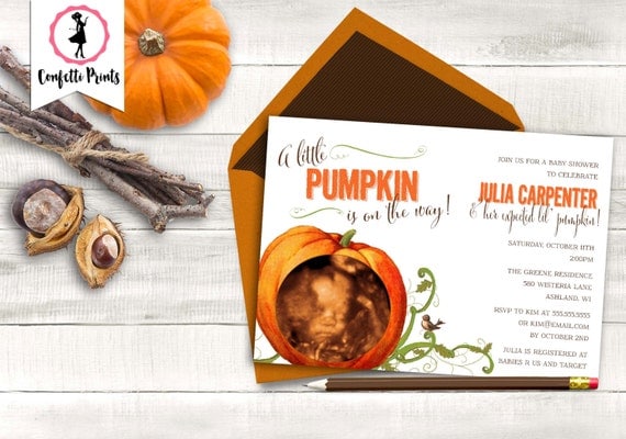 Pumpkin Shower Invite | Fall Baby Shower Invitation | Little Pumpkin Baby Shower Invitation | Little Pumpkin Shower | Printable Il_570xn