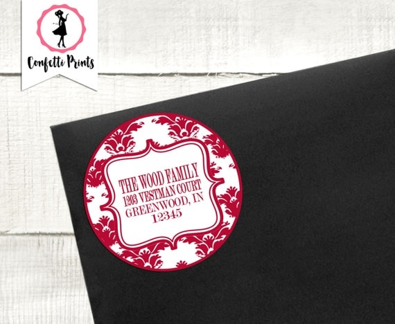 Custom Return Address Label | Custom Address Labels | Holiday Address Label | Address Stickers | Personalized | Printable - DANDY DAMASK Il_570xn