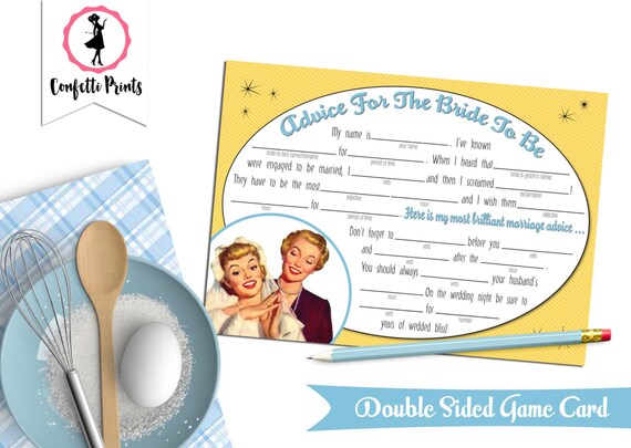 Bridal Shower Game | Bridal Shower Mad Libs | 50s Housewife Game | Printable Shower Game | Retro Bridal Shower | 1950s - HAPPY MARRIAGE Il_570xn