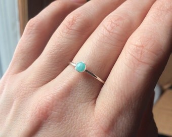 Amazonite Stacking Ring, Amazonite Ring, Natural Gemstone Ring, Amazonite, Amazonite Jewelry, Gemstone Stacking Ring, Real Gemstone, Gift