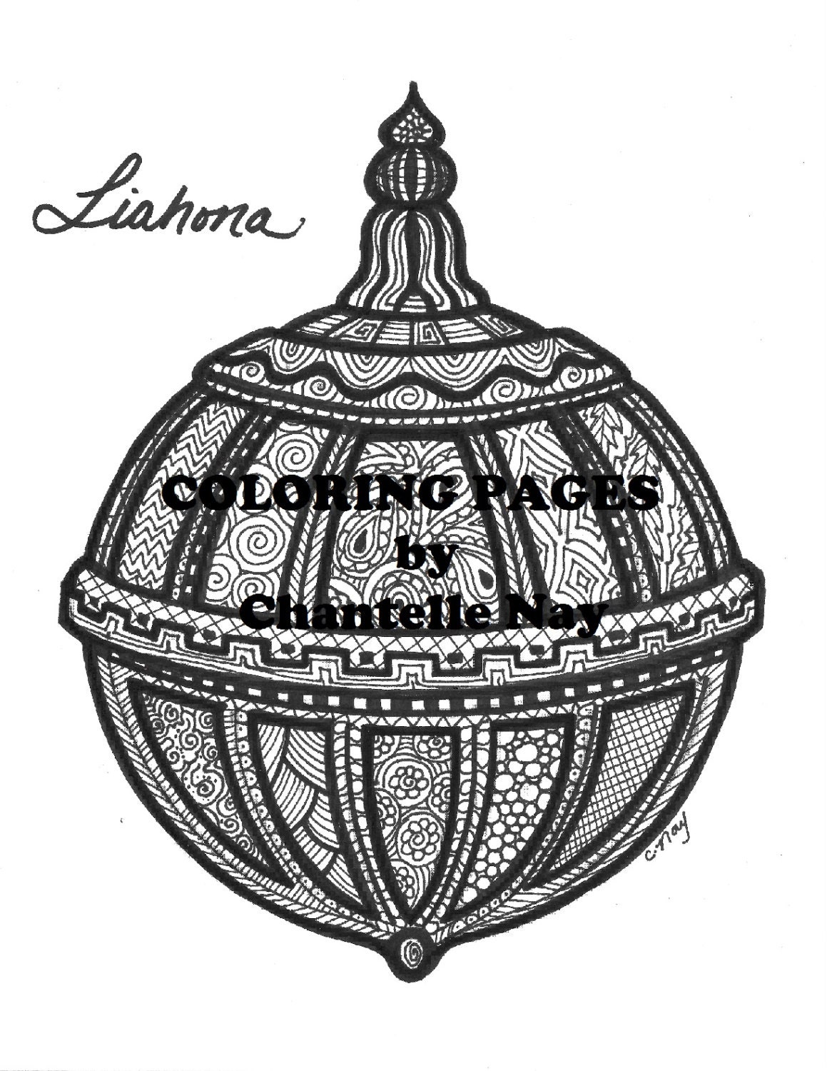 Coloring page Liahona LDS art adult coloring picture