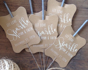 Wedding Sparkler Tag-Set of 24-Sparkler Sleeves, Custom Sparkler Tags, Unique Sparkler Tags, Sparkler Send Off