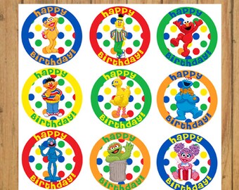 12 Sesame Street Cupcake Toppers-Fondant
