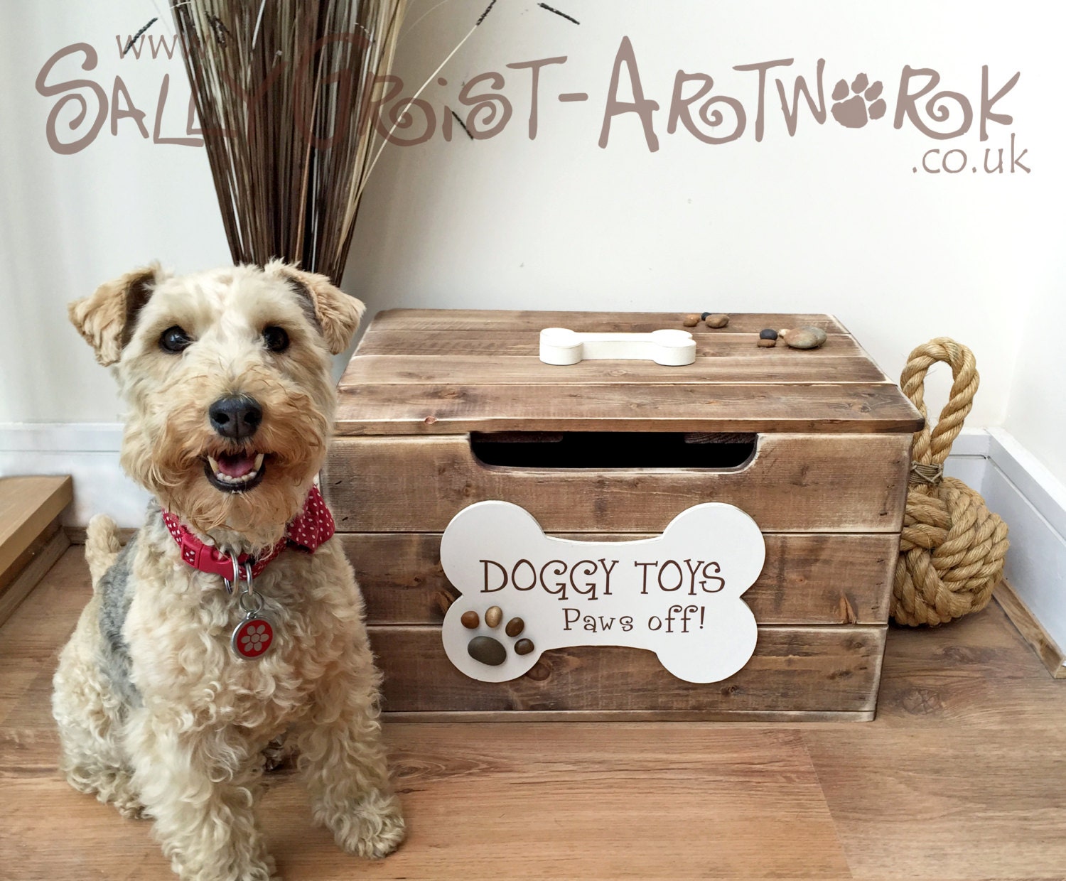 LARGE Doggy Toy Box Handmade unique and by SallyGristArtwork