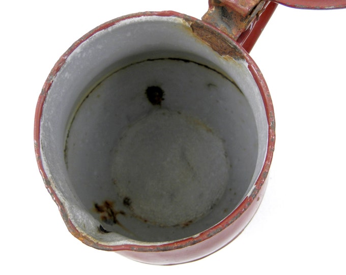 Antique French Farmhouse Chocolate Brown Enamelware Lidded Milk Jug, French Country Decor, Primitive Enamelware, Retro Pitcher, Rustic Home Antique French Farmhouse Chocolate Brown Enamelware Lidded Milk Jug, French Country Decor, Primitive Enamelware, Retro Pitcher, Rustic Home