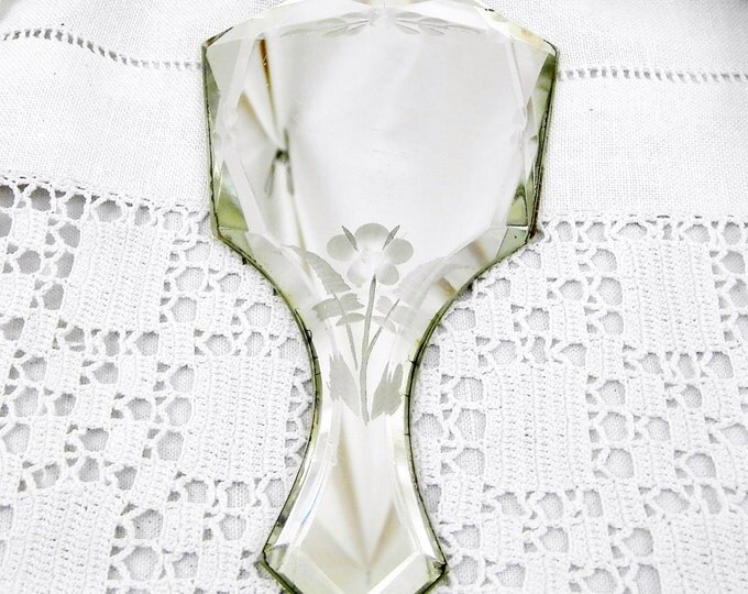 Small Antique French Glass Beveled Hand Mirror, French Decor, Chateau Chic, Chateau Decor, Boudoir, Shabby, Retro Vintage Home Interior,