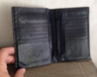 Black leather wallet-card holder