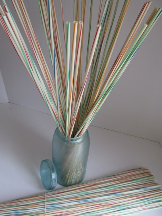 Vintage 18 Long Plastic Straws Extra Long by ReVintageLannie