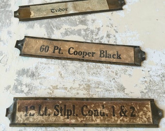 Vintage • Metal Label Plaque • Drawer Label • Store Fixture