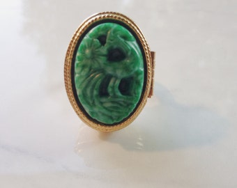 Vintage Locket Ring Avon Jewelry Perfume Locket Poison Ring Aromatherapy Essential Oil Locket Boho Jewelry Bohemian Solid Perfume Locket