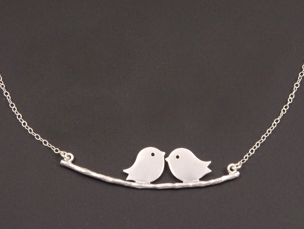 Lovebirds Necklace 1st Anniversary Gifts for Her 2nd