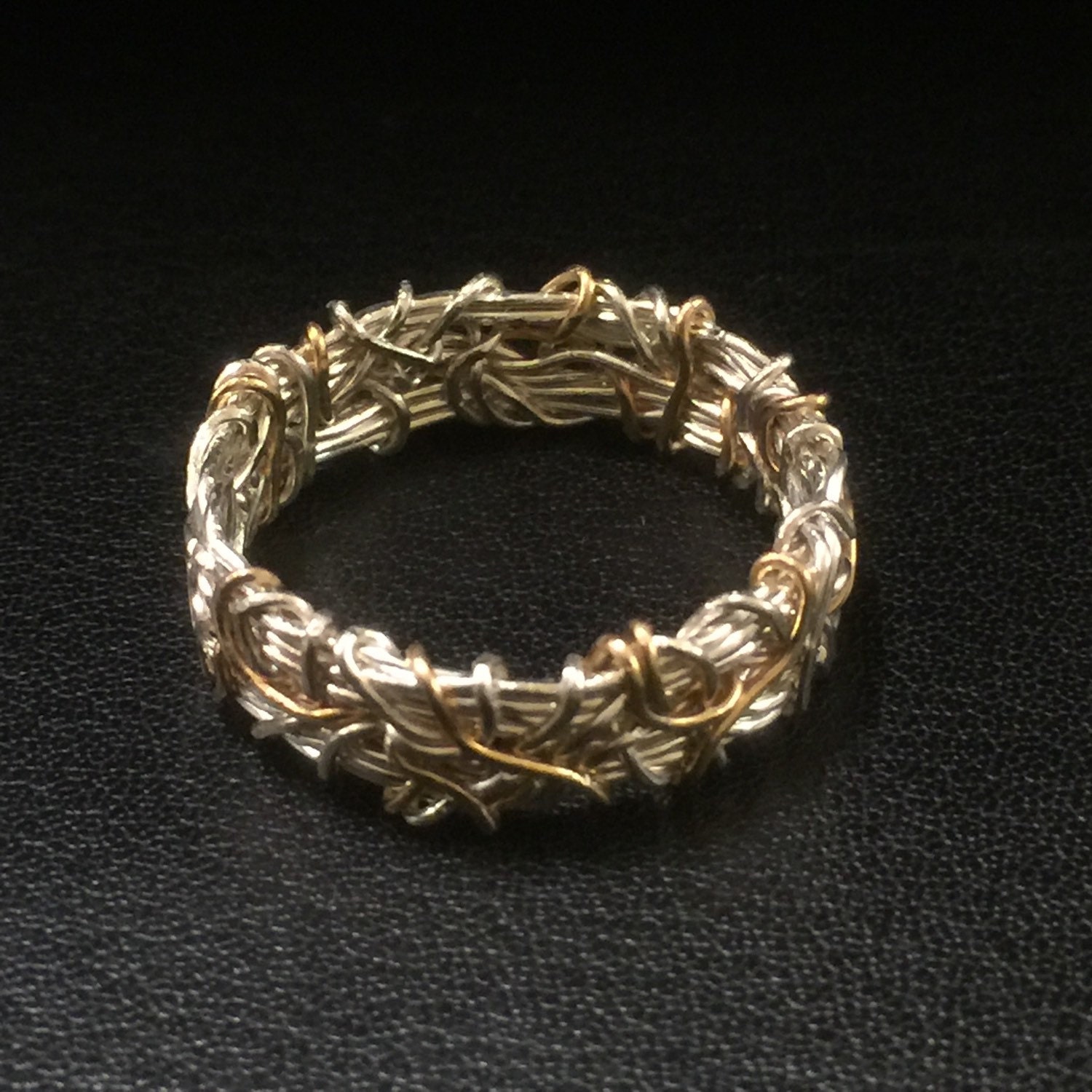 Crown of Thorns 14K Wedding Band Coiled Wedding Band Gold