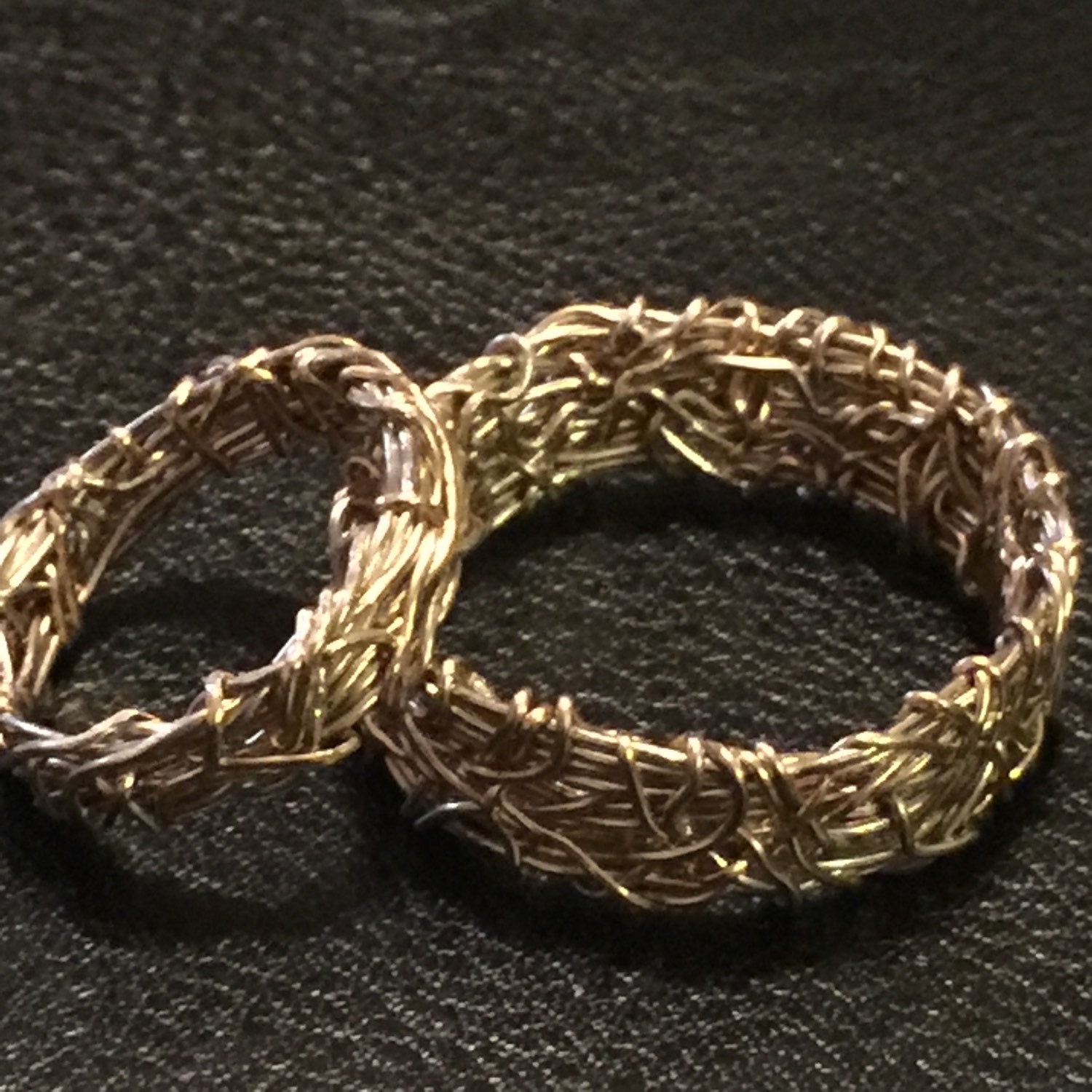 Solid 14K White and Yellow Gold Rings Crown of Thorns Ring