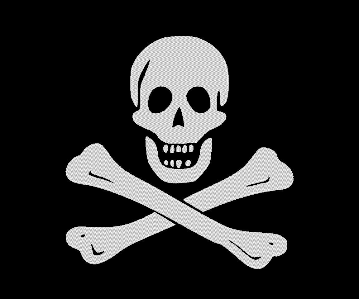 Skull and Crossbones Pirate Flag Jolly Roger Embroidery Design