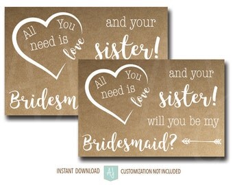 Custom Bridesmaid Ask Card for the Bridesmaid by AestheticJourneys