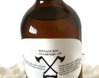 Sensual Massage Oil. Massage therapy. Gift for him. Gift for her. All natural massage oil with Tahitian Vanilla. 160 grams.