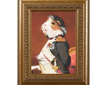 Guinea Pig Magnet, Napoleon Guinea Pig, Refrigerator Magnet, Guinea Pig Gifts
