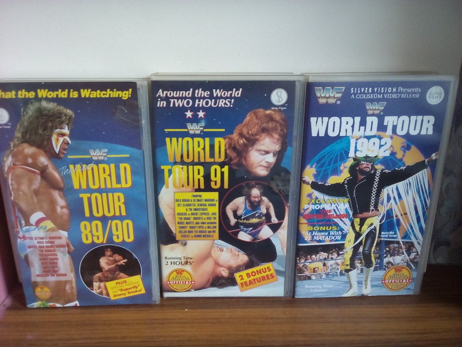 3x Vintage WWF World Tour VHS Video Tapes 89/90 91 1992 WWE