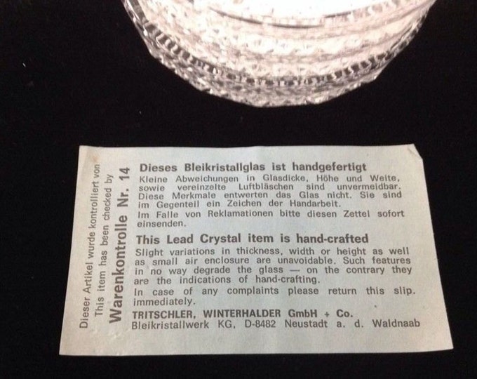 Cut Crystal Coaster Set, Bleikristall Diamond Design Coasters,Tritschler Winterhalder, Made in Germany