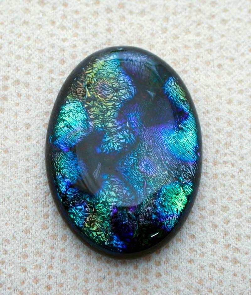 25x34mm Fused Dichroic Glass Cabochons Patchwork Dichroic