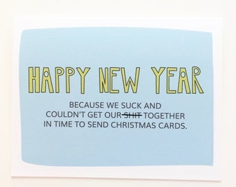 Funny New Year Card. New Years Cards. Happy New Year. Happy 2017 card. Mature New Year Card.