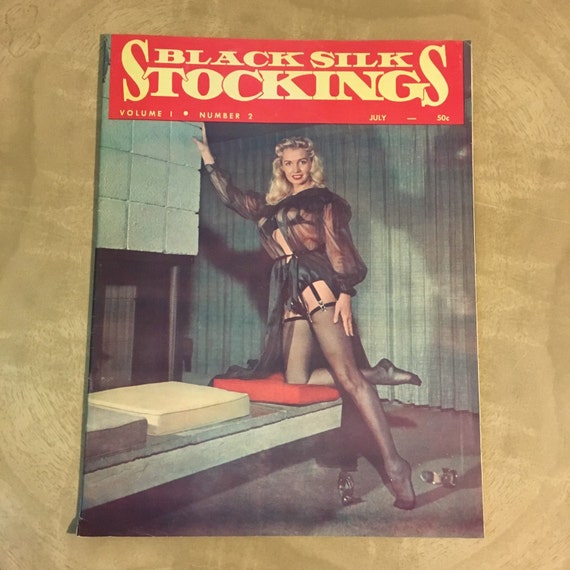 Pin Up Girl Nudie Black Silk Stockings Magazine July 1960 Lynn
