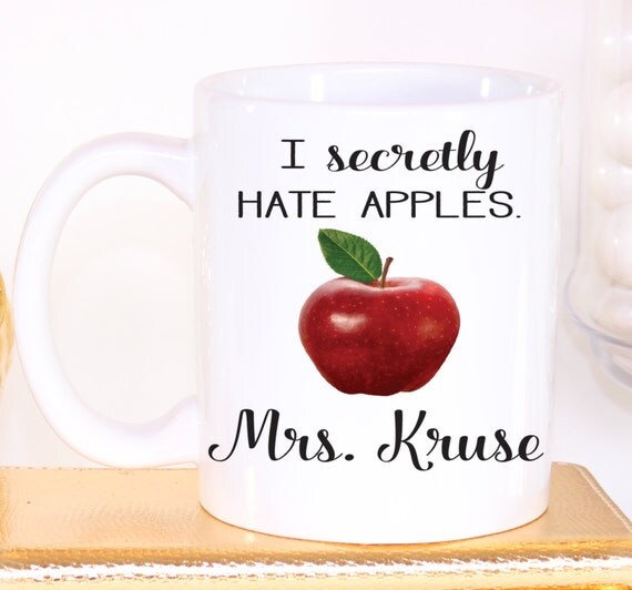 funny teacher apple mug