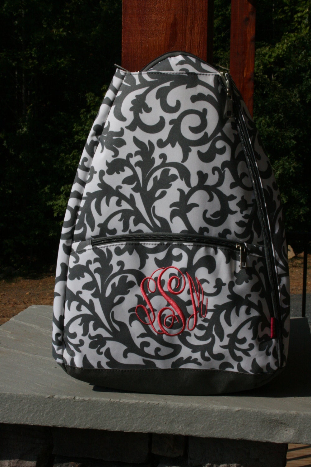 monogrammed tennis tote