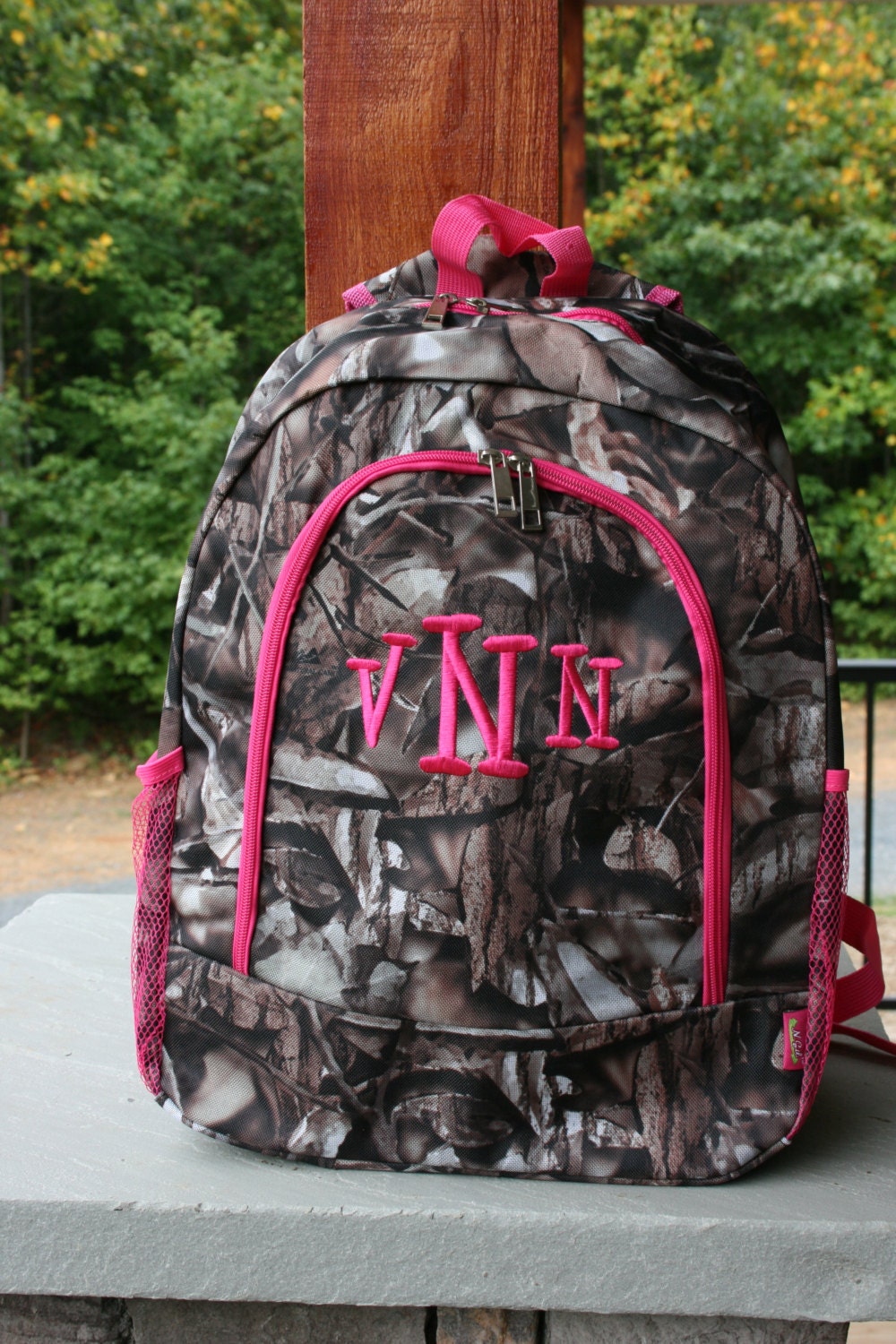 Girls Monogrammed Camo Backpack Personalized Girls Bookbag