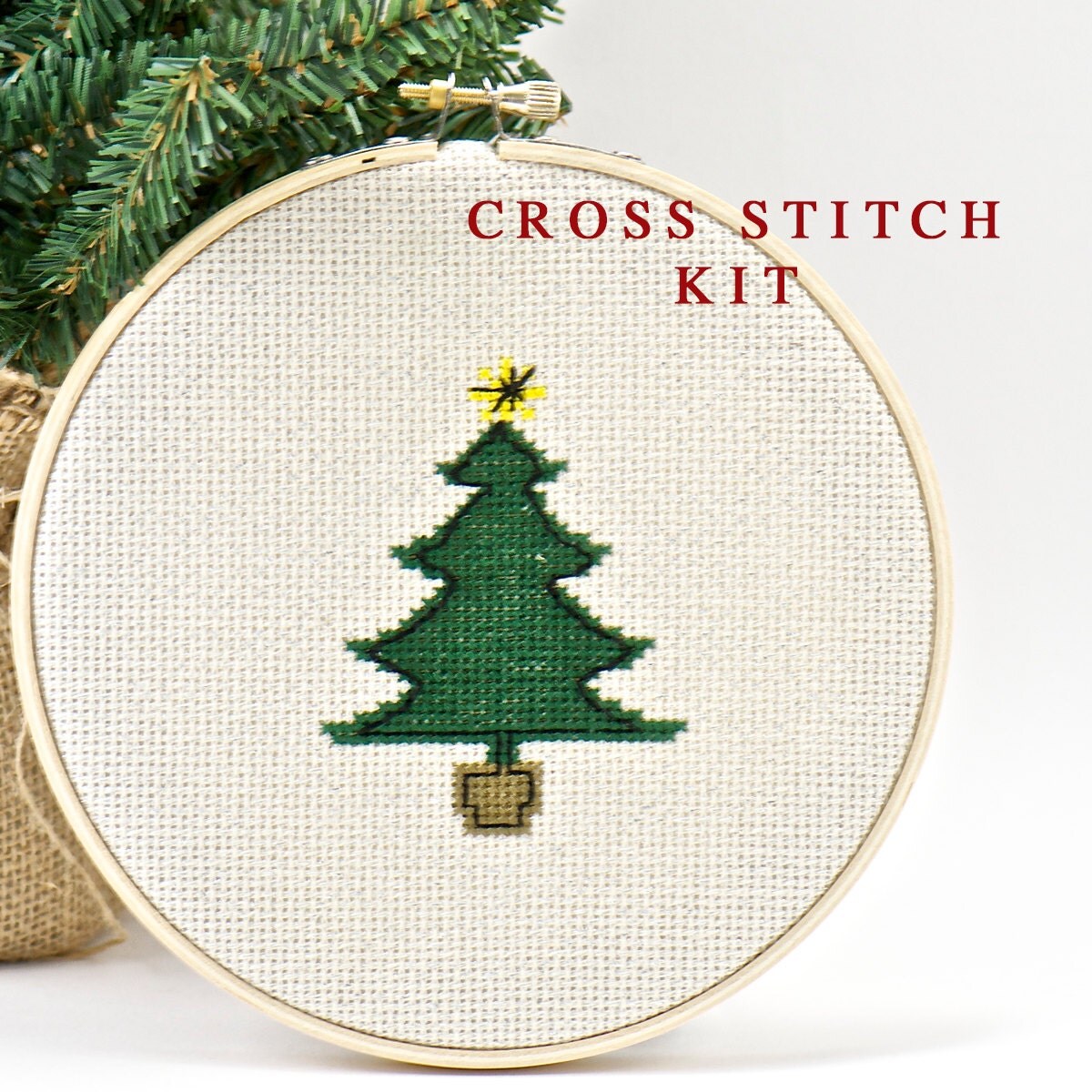 Christmas Tree Cross Stitch PLETE KIT Do It Yourself